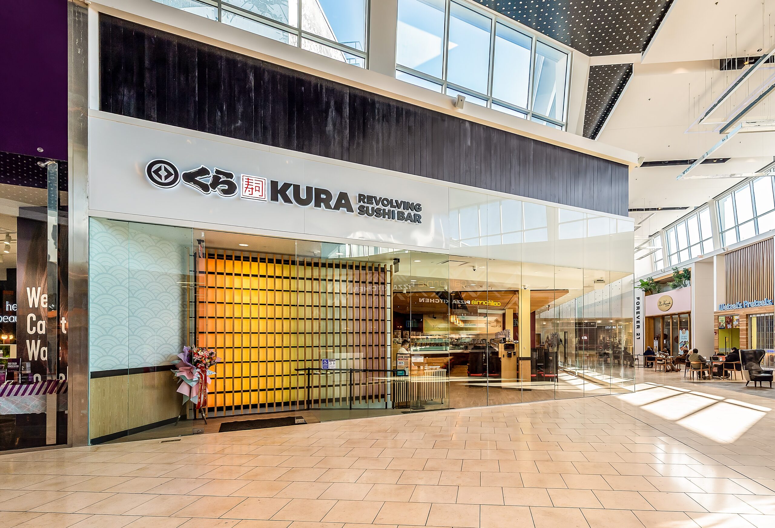 exterior of Kura Sushi in Westfield Garden State Plaza in Paramus, NJ